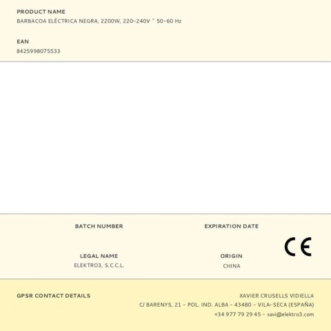 Grilla Elektrycznego EDM 07553 2200 W