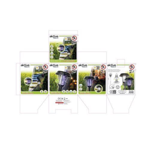 Palik ogrodowy solarny Aktive polipropylen 14 x 42 x 14 cm (4 Sztuk)