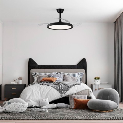 Wentylator sufitowy z oświetleniem CristalRecord Czarny 43 W (3000 K) (4000 K)