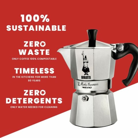 Włoska Kafeterka Bialetti 0001164 Srebrzysty Aluminium