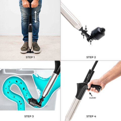 Wysokociśnieniowy przepychacz powietrzny z akcesoriami i manometrem 5 w 1 Jetpro InnovaGoods