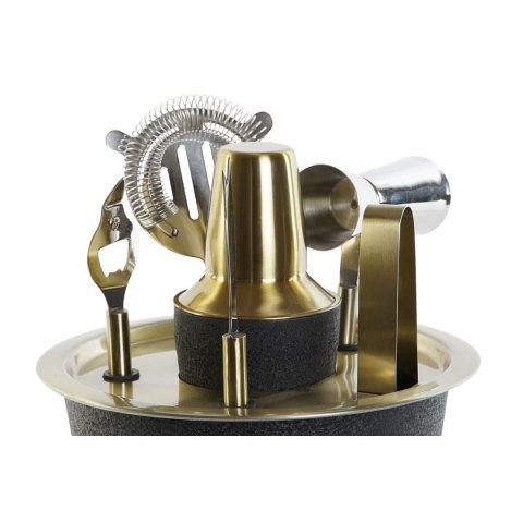 Zestaw do Koktajli DKD Home Decor Czarny Złoty Stal nierdzewna 22 x 22 x 21 cm