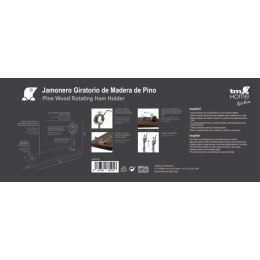 Drewniany Stojak na Szynkę TM Home Silikon Drewno akacjowe drewno sosnowe 20 x 54 x 40 cm