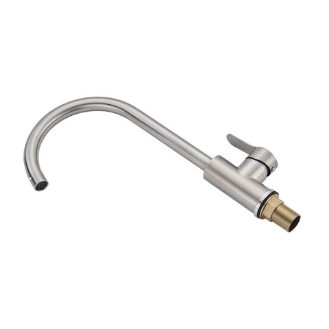 Kran jednouchwytowy Fontastock Szary Stal nierdzewna Ceramiczna Stop cynku Kształt C