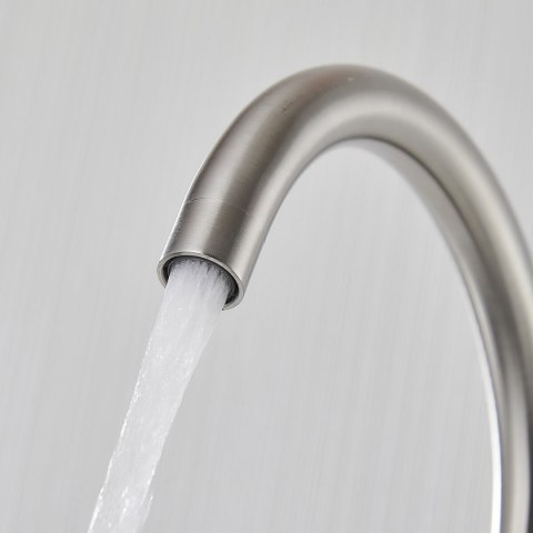 Kran jednouchwytowy Fontastock Szary Stal nierdzewna Ceramiczna Stop cynku Kształt C