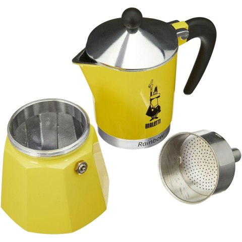 Włoska Kafeterka Bialetti Rainbow Żółty Jaune Metal 6 Kubki