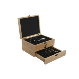 Zestaw Akcesoriów do Wina Home ESPRIT Naturalny Bambus Stal nierdzewna