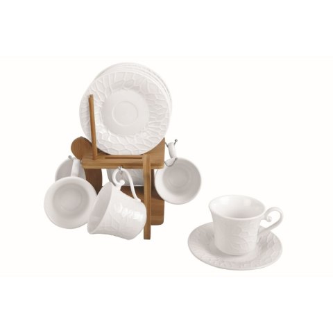 Zestaw filiżanek do kawy Home ESPRIT Biały Bambus Porcelana 200 ml