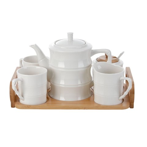 Zestaw filiżanek do kawy Home ESPRIT Biały Bambus Porcelana 240 ml