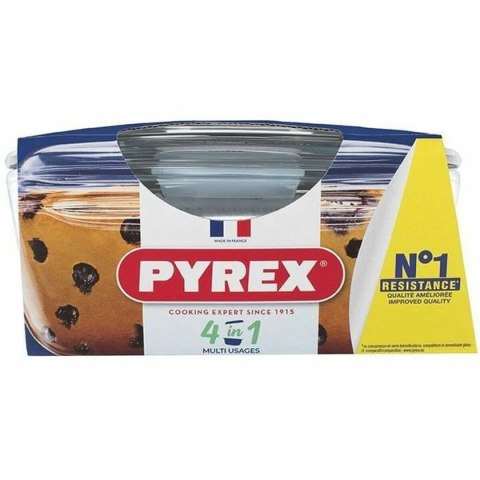 Garnek z Pokrywką Pyrex 1,4 L 18 x 9 x 21 cm Biały Przezroczysty Szkło