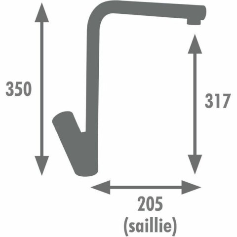 Kran jednouchwytowy Edouard Rousseau PATTY Szary Chrome Chromu Kształt C