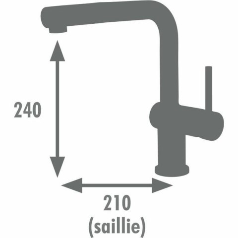 Kran jednouchwytowy Edouard Rousseau SQUARE Czarny Stal nierdzewna Kształt C