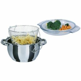 Patelnia do Smażenia z Koszem GSW Stal nierdzewna Ø 22 cm Srebrzysty