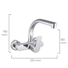 Kran jednouchwytowy EDM 01145 Srebrzysty Stal nierdzewna Mosiądz