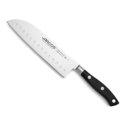 Nóż Santoku Arcos serie riviera Czarny Stal Polioksymetylen 18 cm