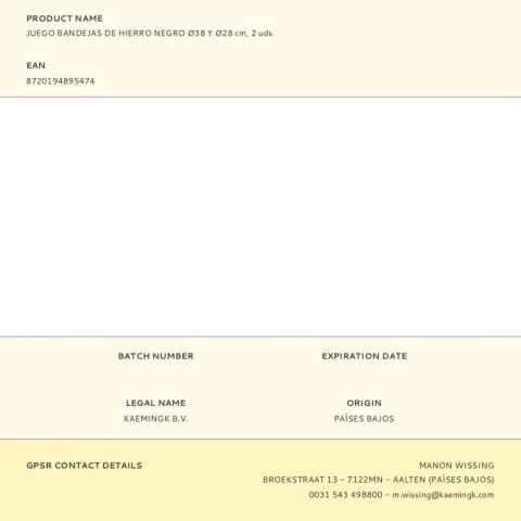 Zestaw tacek Decoris Czarny Żelazo (2 Sztuk)