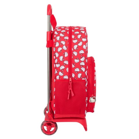 Torba szkolna z kółkami Hello Kitty Iconic Biały Czerwony 33 x 42 x 14 cm