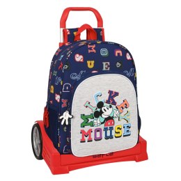 Torba szkolna z kółkami Mickey Mouse Clubhouse Only one Granatowy 33 x 42 x 14 cm