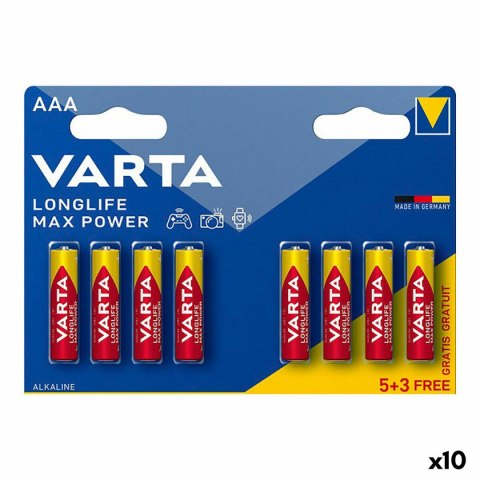 Baterie Varta longlife max power aaa - lr03 1,5 V AAA (8 Części) (10 Sztuk)