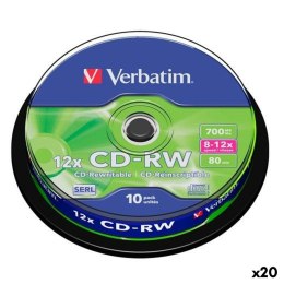 CD-RW Verbatim 700 MB 12x 10 Części (20 Sztuk)