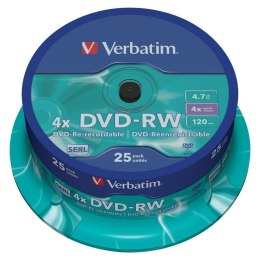 DVD-RW Verbatim 25 Sztuk Wielokolorowy 4,7 GB 4x