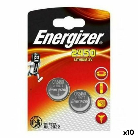 Litowe Baterie Guzikowe Energizer 3 V CR2450 (10 Sztuk)