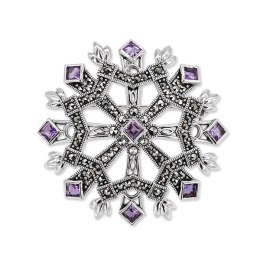 Srebrna broszka RDM6709 - Ametyst