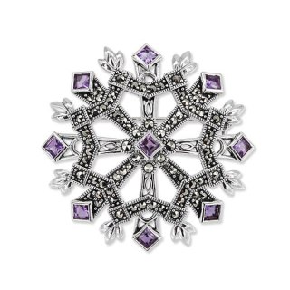 Srebrna broszka RDM6709 - Ametyst
