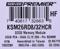 Kingston RDIMM 32GB DDR4 2Rx8 Hynix C Rambus 2666MHz PC4-21300 KSM26RD8/32HCR