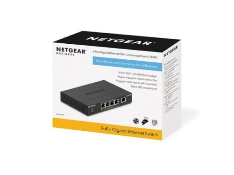Switch Netgear GS305PP-300EUS 5p PoE 120W (PoE+: 4p) Unmanaged Gigabit