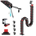 NANO RS ORGANIZER KABLI / MASKOWNICA DO BIURKA, 1345MM, CZARNO CZERWONY RS125