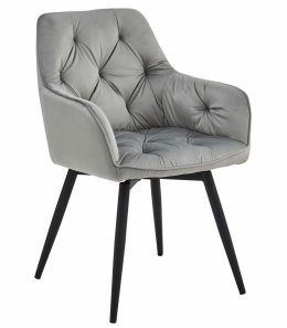 Krzesło JORK360 - aksamit srebrno-szary / nogi czarne x 1