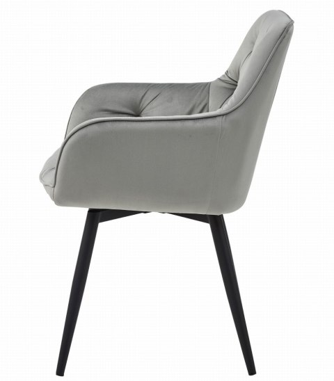 Krzesło JORK360 - aksamit srebrno-szary / nogi czarne x 1