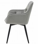 Krzesło JORK360 - aksamit srebrno-szary / nogi czarne x 2