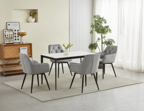 Krzesło JORK360 - aksamit srebrno-szary / nogi czarne x 2