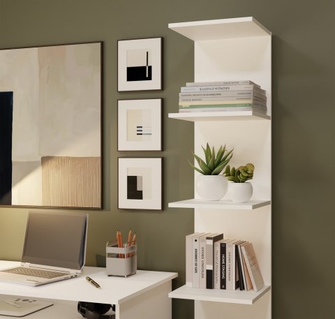 REGAŁ 6P BIAŁY Wysoki 180 Cm 6 Półek Na Książki Segregatory Do Biura Salonu