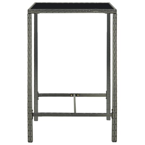 5-cz. zestaw barowy do ogrodu, z poduszkami, rattan PE, szary