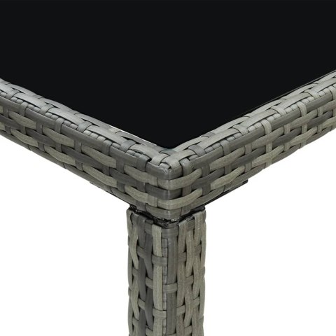 5-cz. zestaw mebli barowych z poduszkami, rattan PE, szary