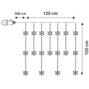 LAMPKI CHOINKOWE KURTYNA ŚWIETLNA 120x120 CM 232LED CIEPŁY BIAŁY PŁATKI ŚNIEGU