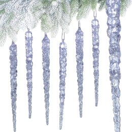 SOPLE LODU KRYSZTAŁOWE DEKORACJA WISZĄCA 25 CM 6 SZT