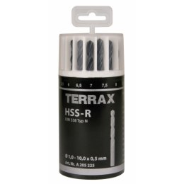 Zestaw wierteł TERRAX Etui DIN 338 19 Części (10 Sztuk)