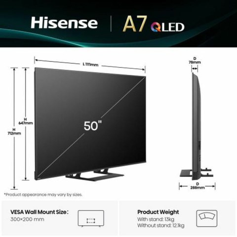 Smart TV Hisense 50A7Q 4K Ultra HD 50" LED HDR D-LED QLED