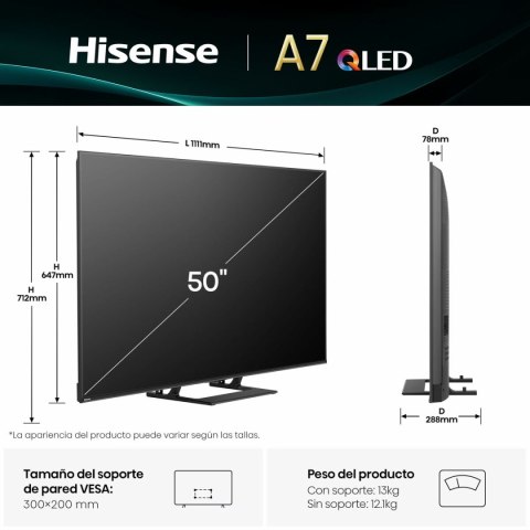 Smart TV Hisense 50A7Q 4K Ultra HD 50" LED HDR D-LED QLED