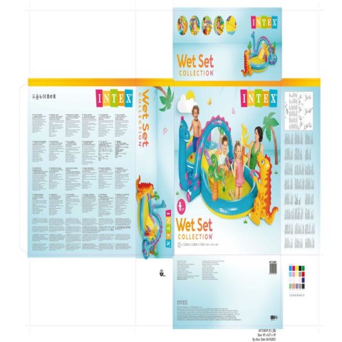 Dmuchany Fotel dla Dzieci Intex Dinozaury Plac zabaw 302 x 112 x 229 cm 280 L