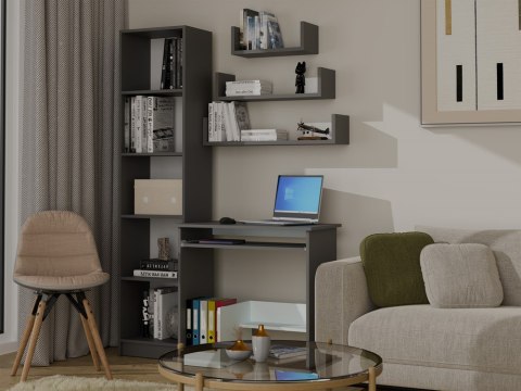 Półka Wisząca MOBI 3P Komplet 3x - Nowoczesne Półki Ścienne ANTRACYT