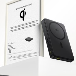 Powerbank Airpow II 10000mAh Qi2 MagSafe 22.5W z kablem USB-C 20V 3A 30cm - czarny