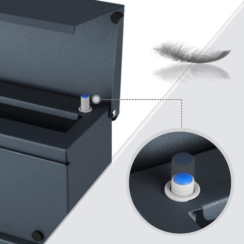 Designerska skrzynka na listy antracytowa z gazetnikiem