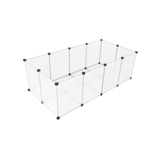 Modułowa przezroczysta zagroda dla gryzoni 143x73x46 cm