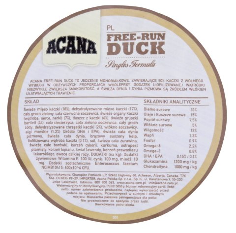ACANA Free-Run Duck Dog 2kg (WYPRZEDAŻ)