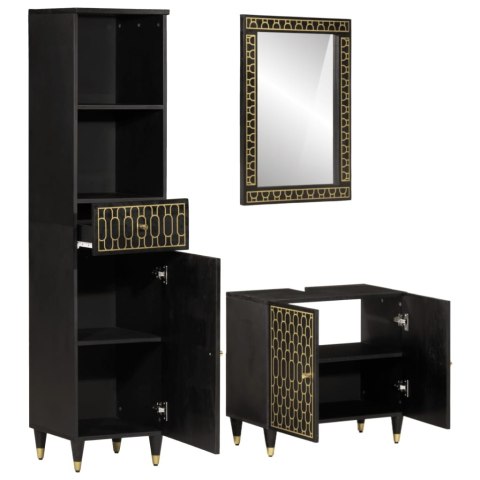 3-cz. zestaw mebli łazienkowych, lite drewno mango